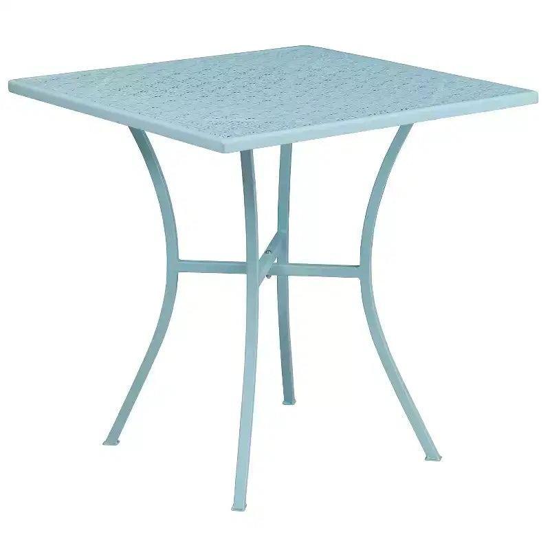 Flash Furniture Oia Commercial Grade 28 Square Indoor-Outdoor Steel Patio Table Set with 4 Round Back Chairs