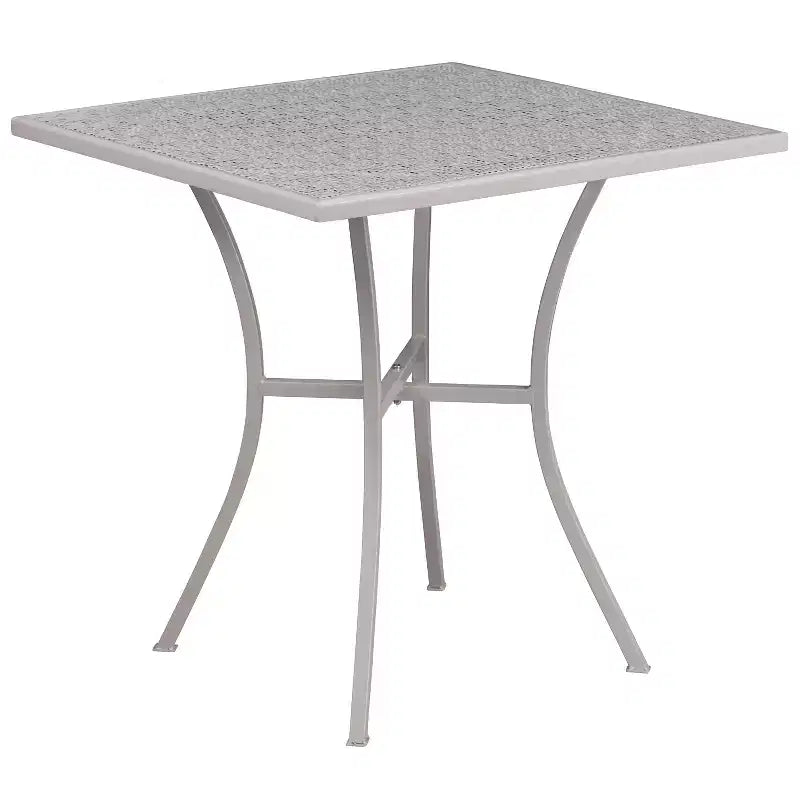 Flash Furniture Oia Commercial Grade 28 Square Indoor-Outdoor Steel Patio Table Set with 4 Square Back Chairs