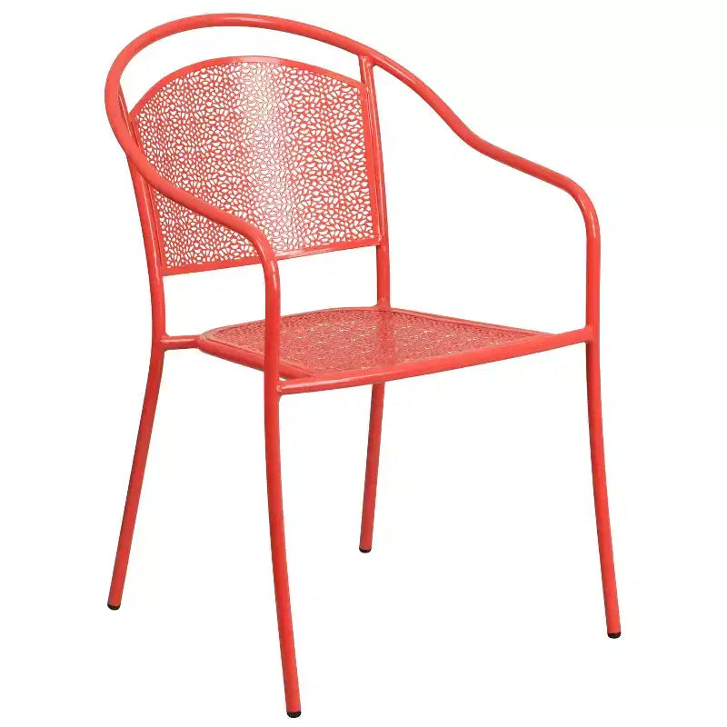 Flash Furniture Oia Commercial Grade 30 Round Indoor-Outdoor Steel Folding Patio Table Set with 2 Round Back Chairs
