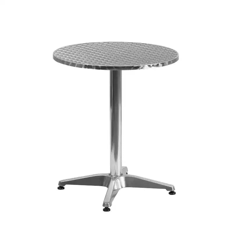 Flash Furniture Lila 23.5'' Round Aluminum Indoor-Outdoor Table Set with 2 Rattan Chairs