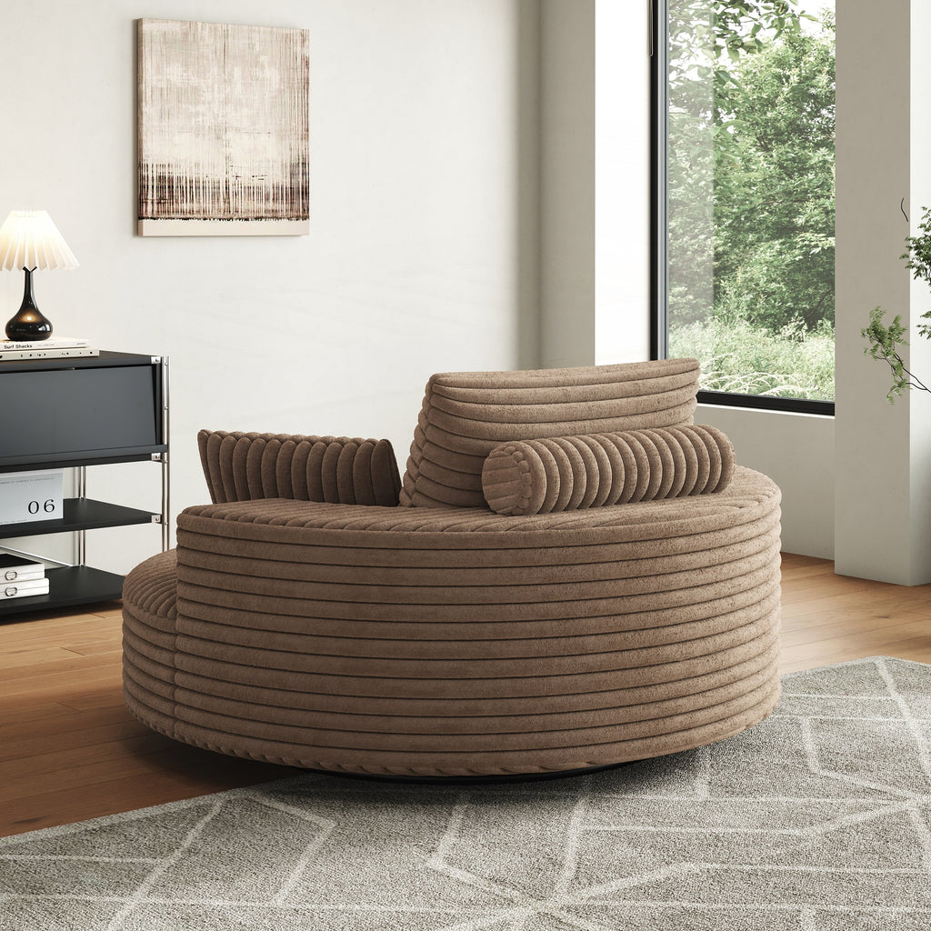 Corduroy Chenille Foam Single Swivel Chair