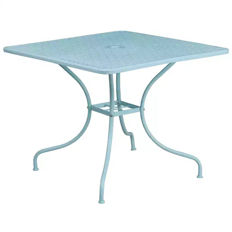 Ensemble de table de patio et 2 chaises à dossier rond en métal de 35,5 po (Emma et Oliver)