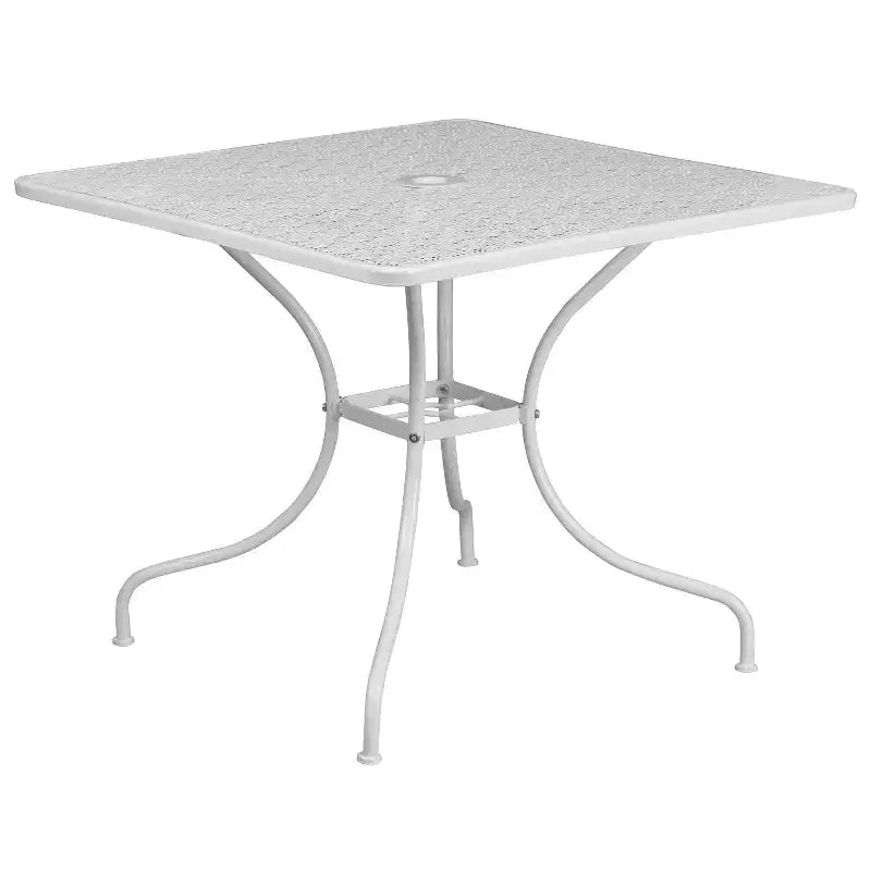 Ensemble de table de patio et 2 chaises à dossier rond en métal de 35,5 po (Emma et Oliver)
