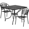 Ensemble de table de patio et 2 chaises à dossier rond en métal de 35,5 po (Emma et Oliver)
