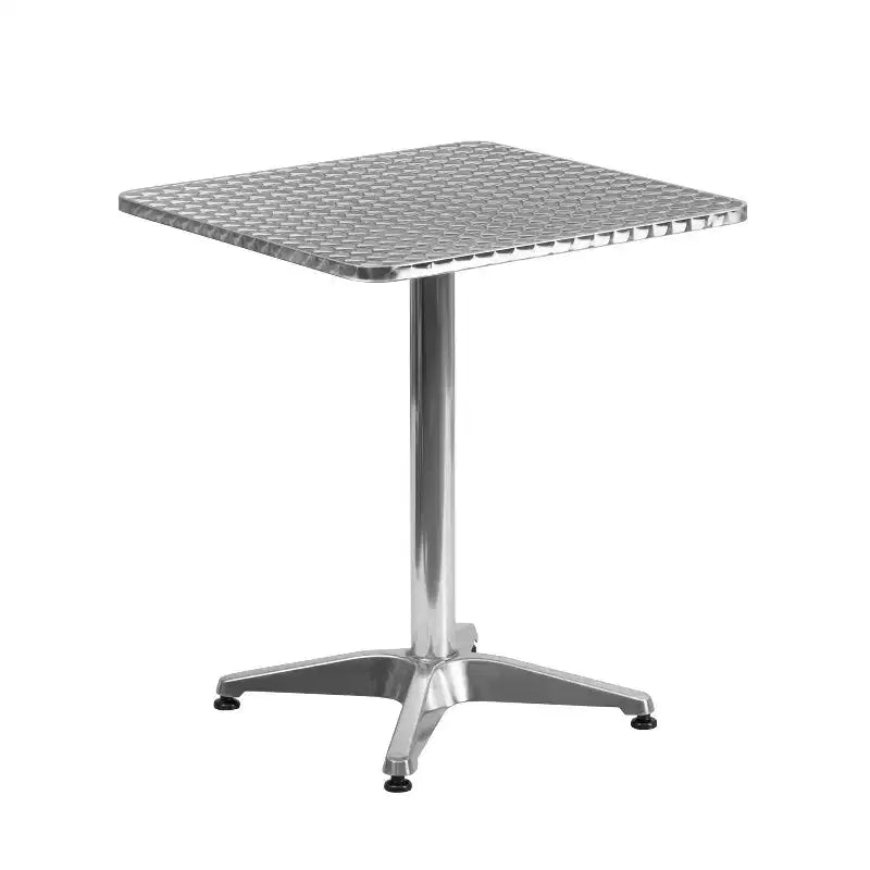 Emma and Oliver 23.5 Square Aluminum Garden Patio Table Set with 4 Rattan Chairs