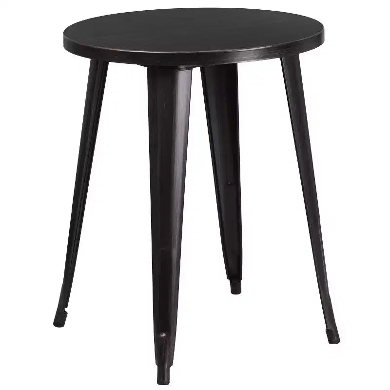 Ensemble de table ronde d'intérieur/extérieur Emma et Oliver de qualité commerciale de 24 pouces avec 4 chaises de café