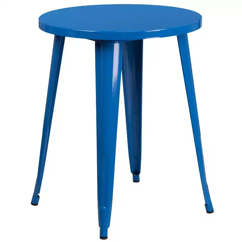 Ensemble de table ronde d'intérieur/extérieur Emma et Oliver de qualité commerciale de 24 pouces avec 4 chaises de café