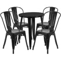 Ensemble de table ronde d'intérieur/extérieur Emma et Oliver de qualité commerciale de 24 pouces avec 4 chaises de café