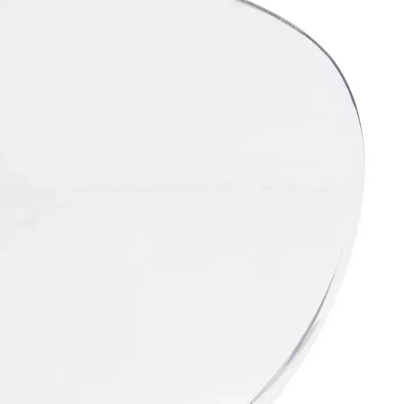 LeisureMod Bristol 5-Piece Dining Set Round Dining Table, 4 Plastic Dining Chairs White Legs