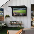 55 in Outdoor TV Enclosure, Solid Wood Weatherproof TV Cover with 4D Adjustable Mount & Fold-Up Door (Fits 44-55 in TVs)