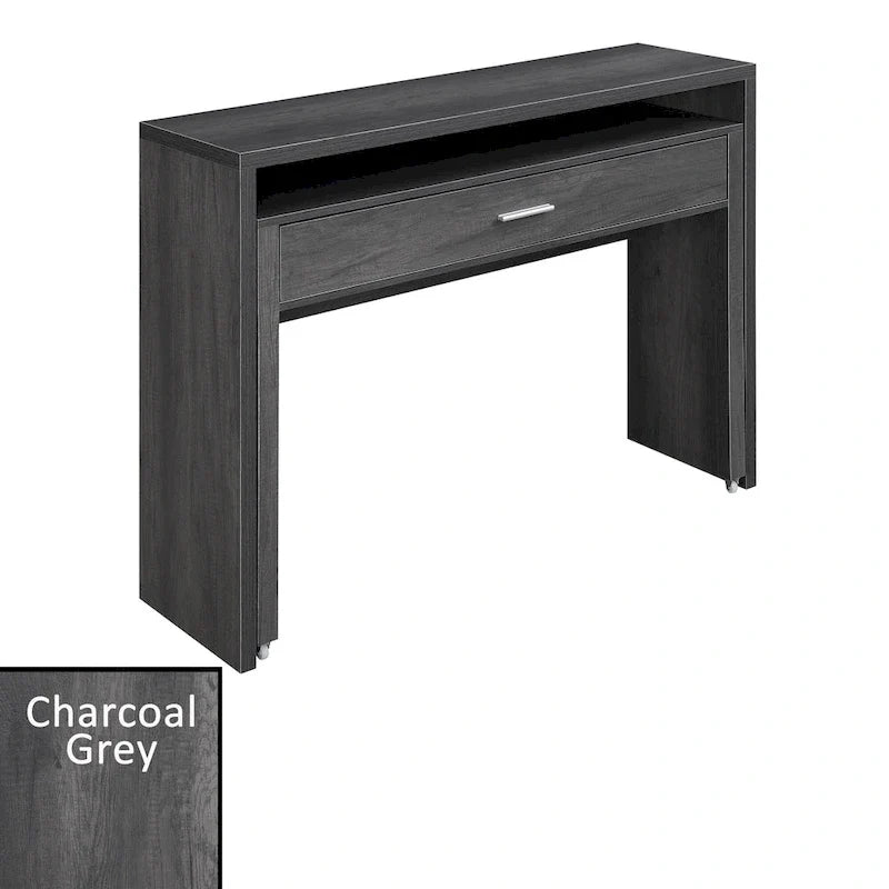 Convenience Concepts Newport JB Console/Sliding Desk with Drawer and Riser