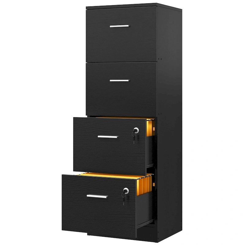Moasis 51H 4 Drawers File Cabinet Lockable Vertical Storage Cabinet for Home Office