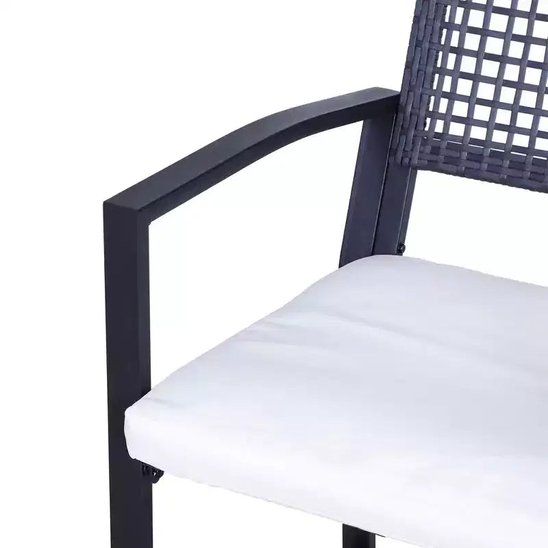 Outsunny 3PCS Patio Bar Set with Soft Cushion, Rattan Wicker Outdoor Furniture Set for Backyards, Lawn, Deck, Poolside
