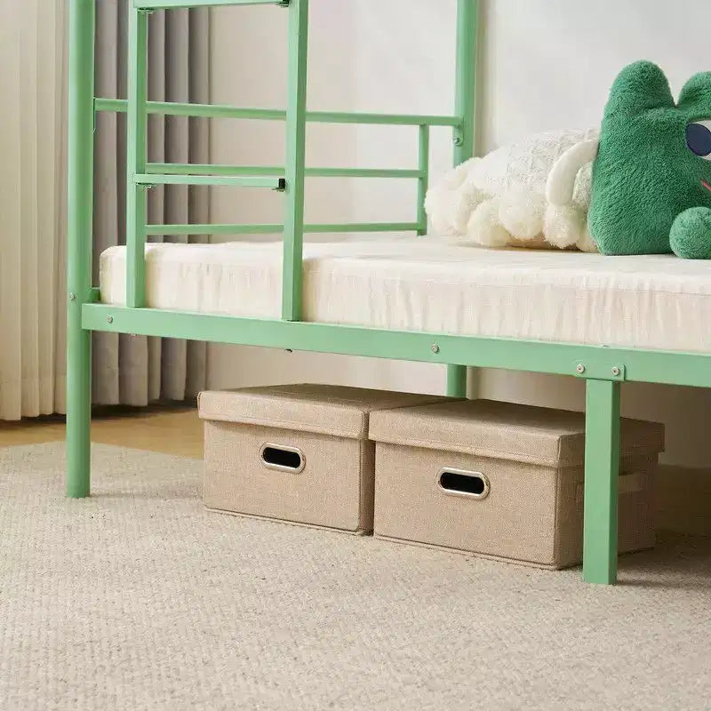 Karl Home Twin Over Twin Steel Bunk Bed Frame Ladder Bedroom Dorm Room for Kids Adult Children