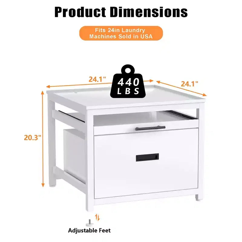 Support de piédestal GDLF pour lave-linge séchant, piédestal de lessive de 24,1 po pour lave-linge compact