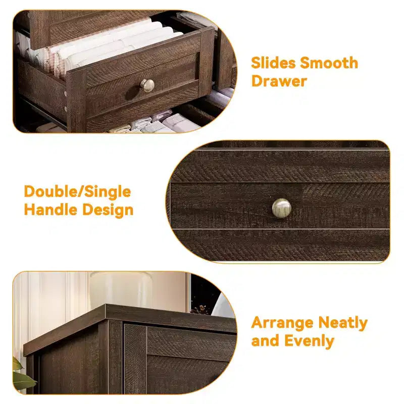12 Drawers Dresser for Bedroom Wooden, Modern Wide TV Stand Dressers for 65 Inch TV, Wood Chest of Drawers, Farmhouse Clothes Storage for Living Room