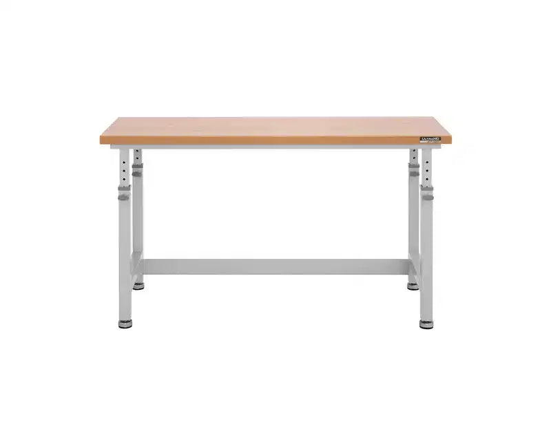 Heavy Duty 60 Adjustable Height Workbench Table with Wood Top