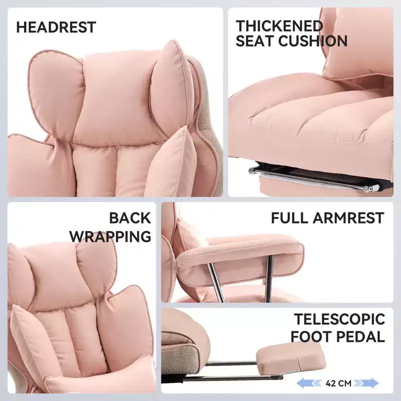 Efomao Ergonomic Desk Office Chair 400LBS, Big and Tall PU Leather Computer Chair, Executive Desk Chair with Footrest and Lumbar Support