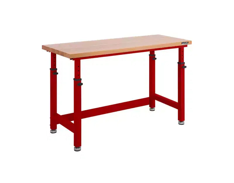 Heavy Duty 60 Adjustable Height Workbench Table with Wood Top