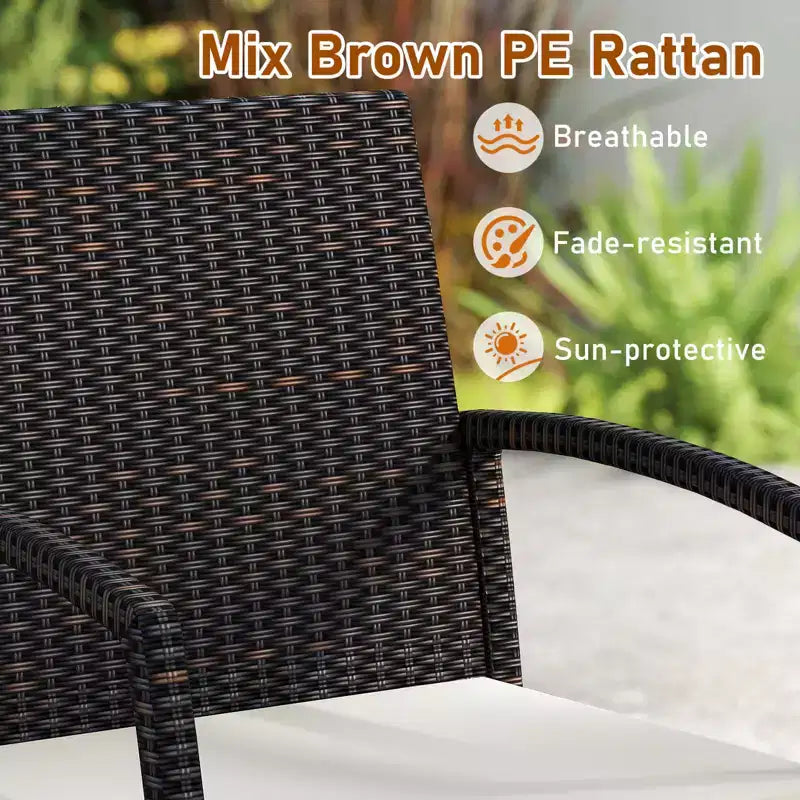 Ensemble de salle à manger 7 pièces en rotin Costway avec trou pour parasol