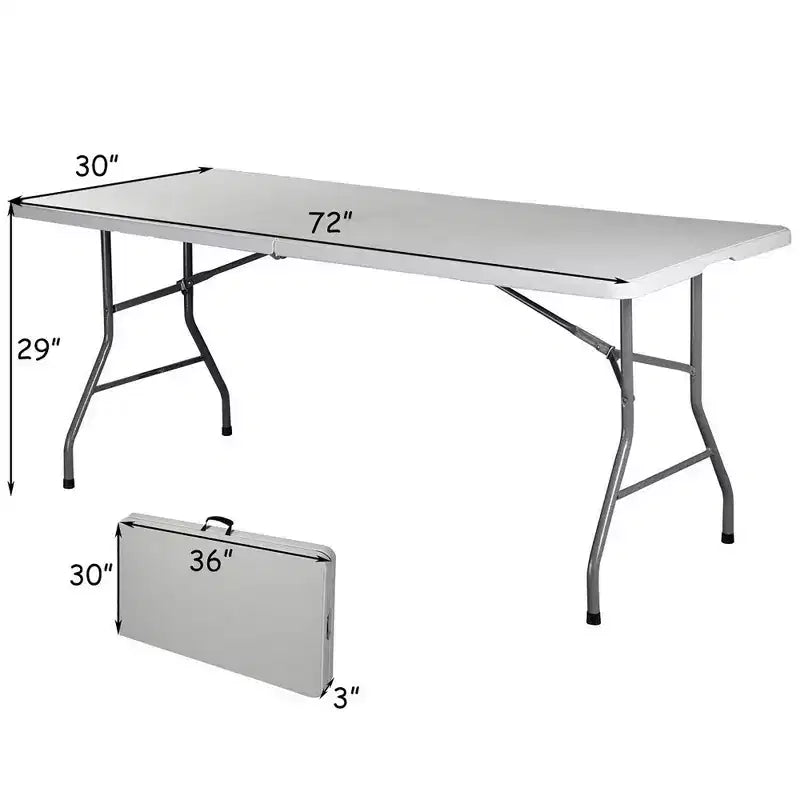 Costway Outdoor Camping Table Set Folding Picnic Long Table with 2 Bench Seats