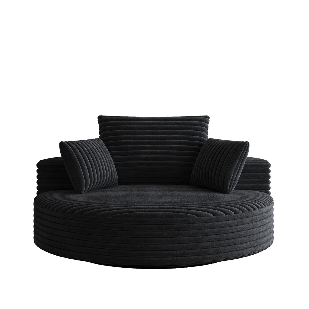 Corduroy Chenille Foam Single Swivel Chair