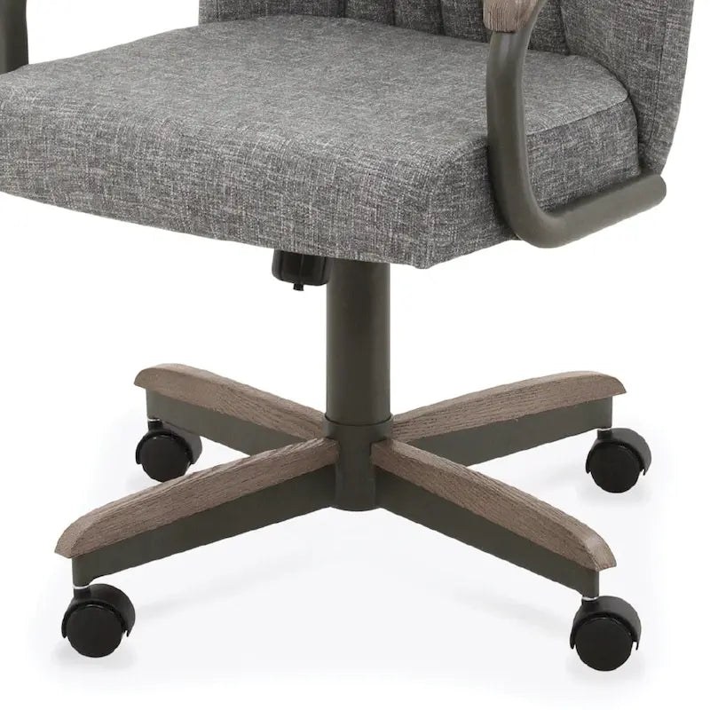 Chaises de salle à manger Chromcraft Douglas à roulettes, finition gris châtaigne (Lot de 2)