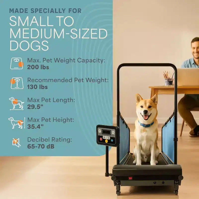LifePro PawRunner Dog Treadmill for Small & Medium Dogs  Indoor Pet Running Machine up to 130lb, Compact Dog Running Pad for Fitness & Training