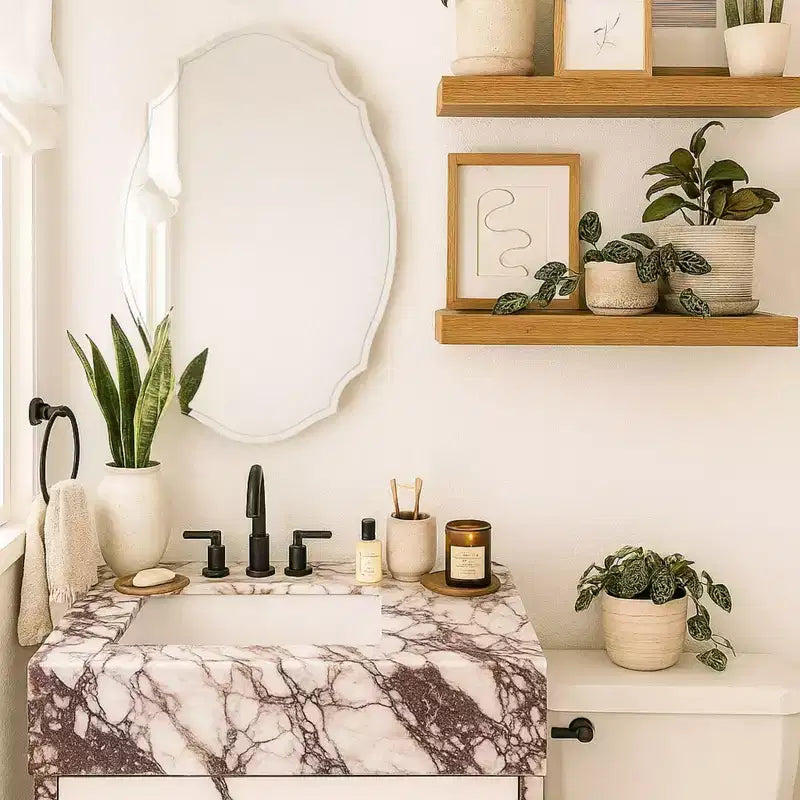 Armoire à pharmacie murale avec miroir 20 po L x 30 po H, sans cadre, biseautée, avec arc irrégulier