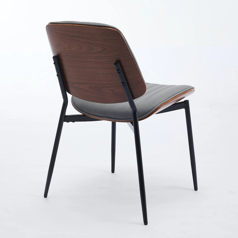 Lot de 2 chaises en similicuir avec pieds en métal