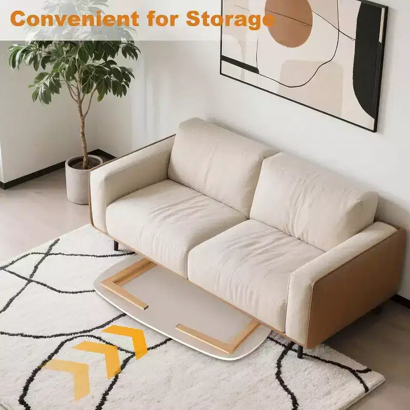 39.9 Wooden Folding Coffee Table, Foldable Laptop Table for Small Spaces, Low Study Table for Sitting on The Floor for Bedroom Office Apartment