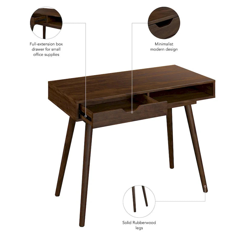 Bush Furniture Nora 40W Writing Computer Desk with Storage