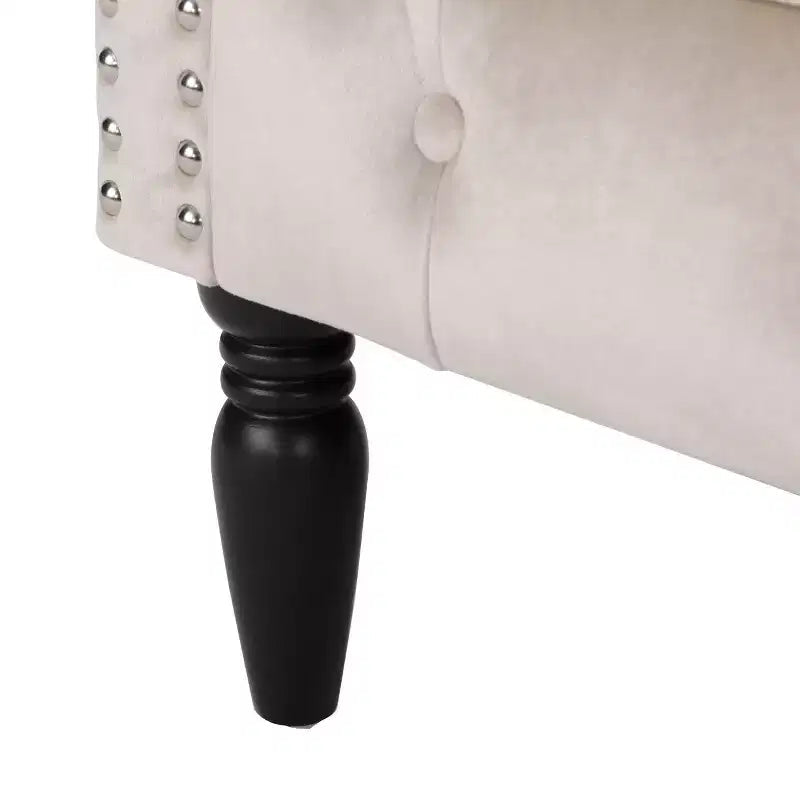 Contemporary Tufted Upholstered Club Chair with Nailhead Trim