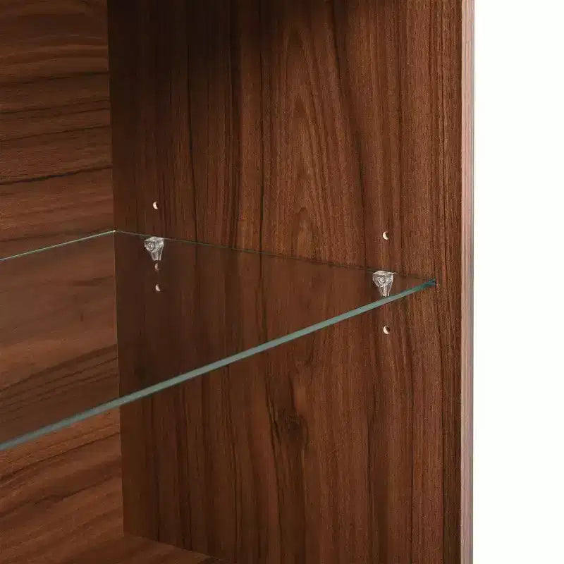 Closet Island with 6 Drawers, Glass Display Top & Open Shelves