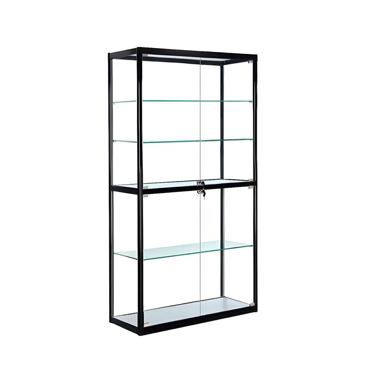 Contemporary Rectangular Black Glass Curio Cabinet