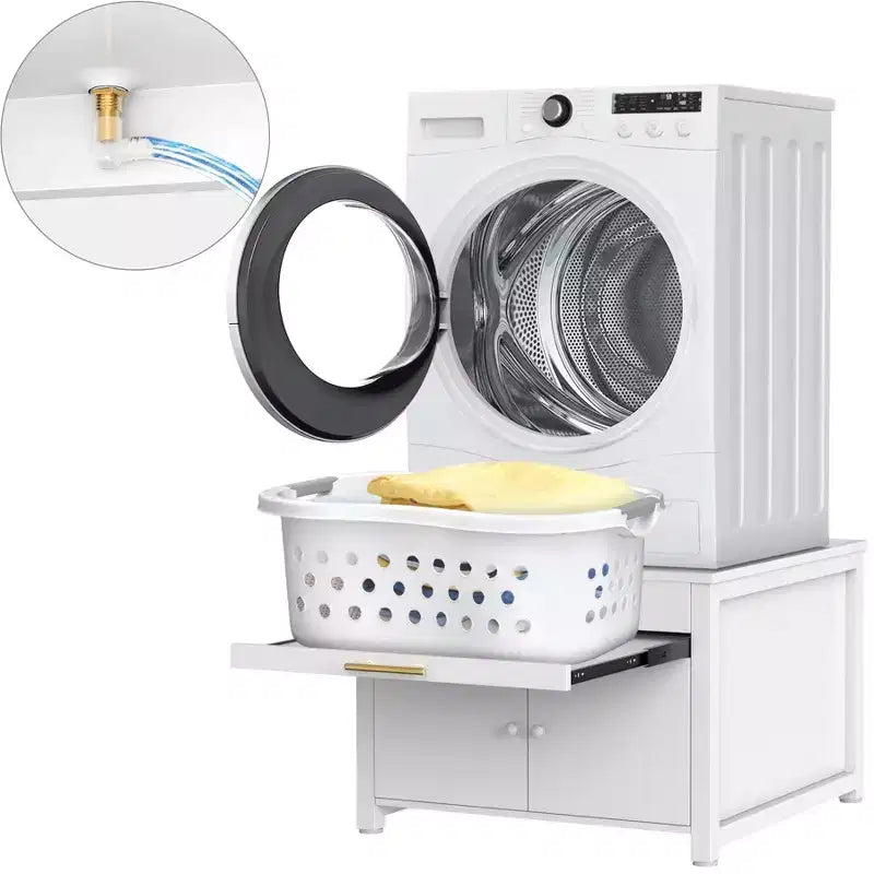 Socle robuste pour lave-linge et sèche-linge en métal, noir/blanc – Unité simple, anti-vibration