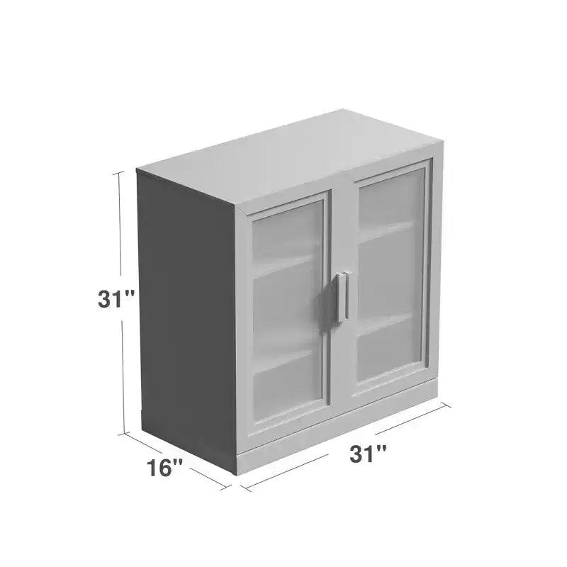 62 High Black Glass Door Wood Grain Decorative Storage Cabinet Display Cabinet, with Sufficient Space for 12 Shelves