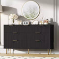 7-Drawer Fluted Dresser, Modern Wood Storage Cabinet, Bedroom Furniture for Living Room Hallway