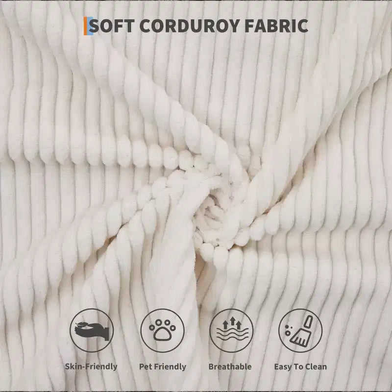 78.7 Boneless Corduroy 4-in-1 Sleeper Sofa Bed, Folding Floor Futon Loveseat with Pillows (No Assembly)