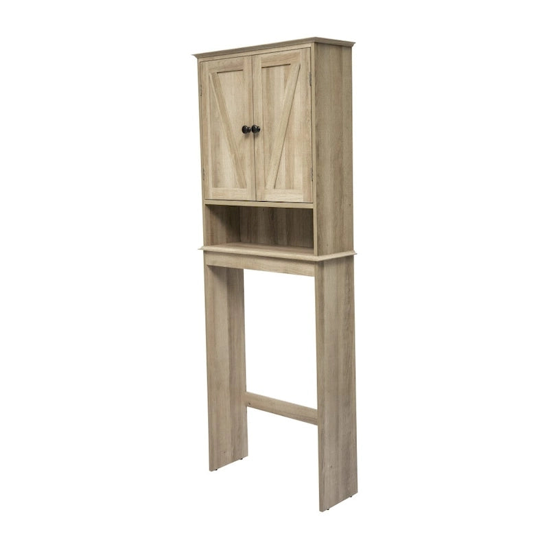 Farmhouse Over the Toilet Cabinet with Shelves and Magnetic Closure Doors