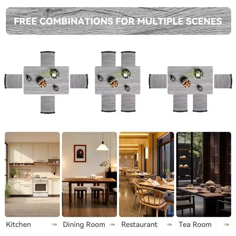 Dyonery Rectangular Dining Table Set for 4,5-Piece Kitchen Table and 4 Chairs,Dining Room Table Set,Space-Saving Kitchen Table Set for Small Space