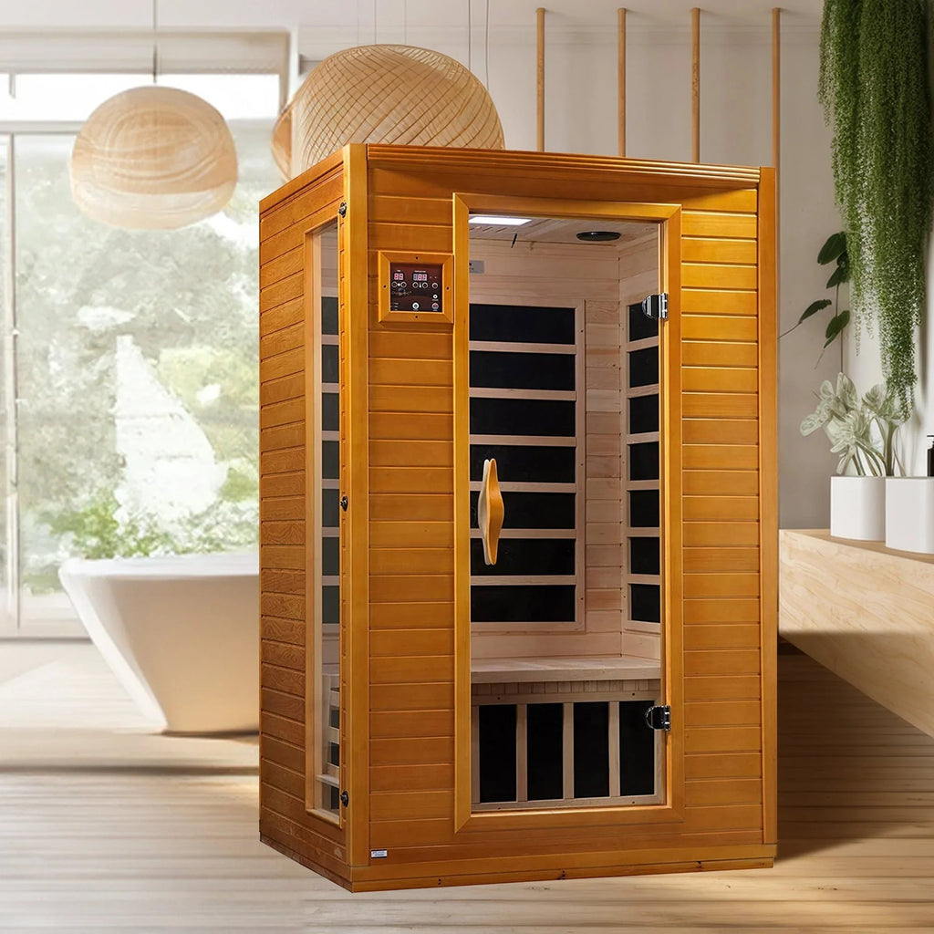 2-Person Low EMF FAR Infrared Sauna, Canadian Hemlock Wood