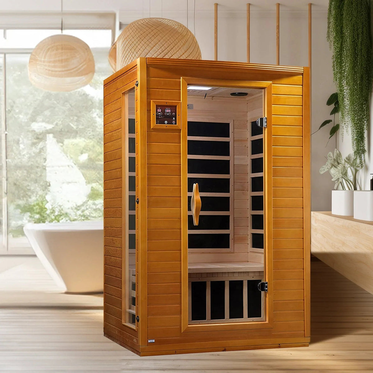 2-Person Low EMF FAR Infrared Sauna, Canadian Hemlock Wood