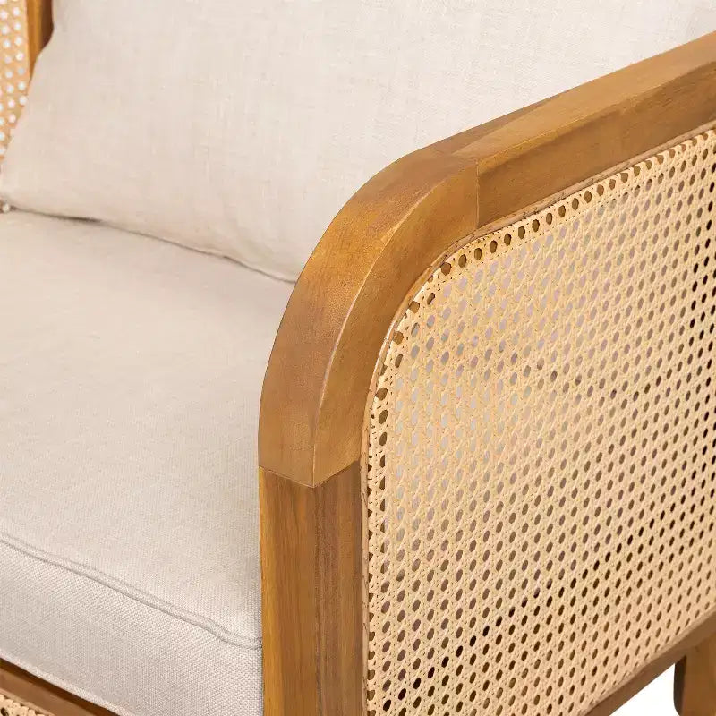 Christopher Knight Home Maciej 3 Piece Outdoor Rustic Acacia Wood and Rattan Seating Set