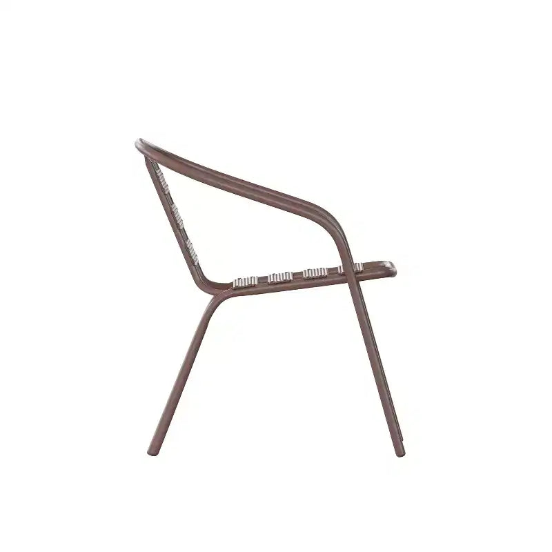 Flash Furniture Lila 23.5'' Square Aluminum Indoor-Outdoor Table Set with 2 Slat Back Chairs