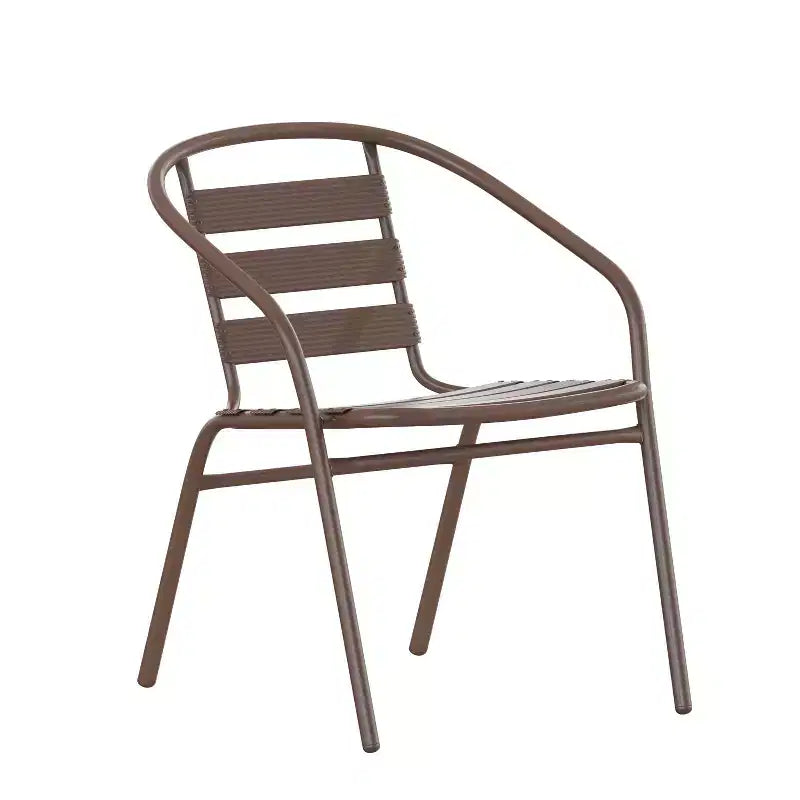 Flash Furniture Lila 23.5'' Square Aluminum Indoor-Outdoor Table Set with 2 Slat Back Chairs