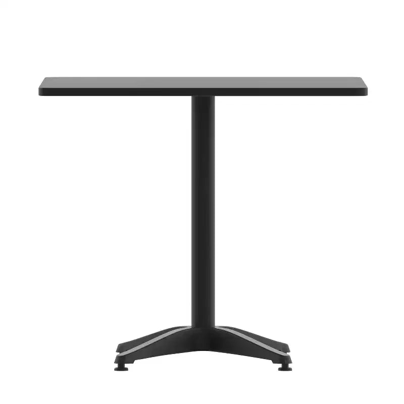Emma and Oliver 31.5'' Square Aluminum Indoor-Outdoor Table Set with 4 Slat Back Chairs