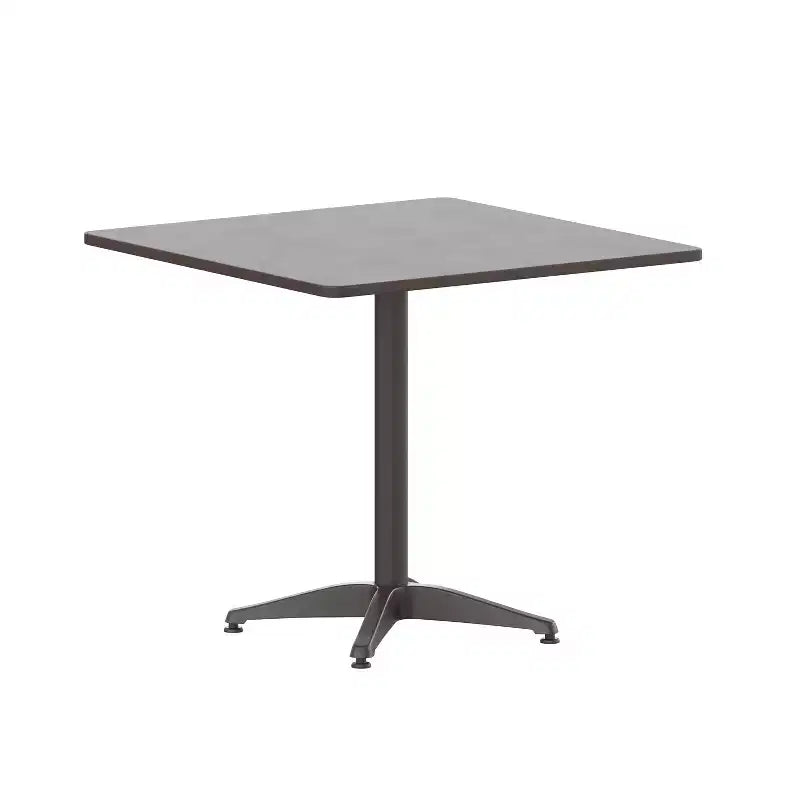 Emma and Oliver 31.5'' Square Aluminum Indoor-Outdoor Table Set with 4 Slat Back Chairs