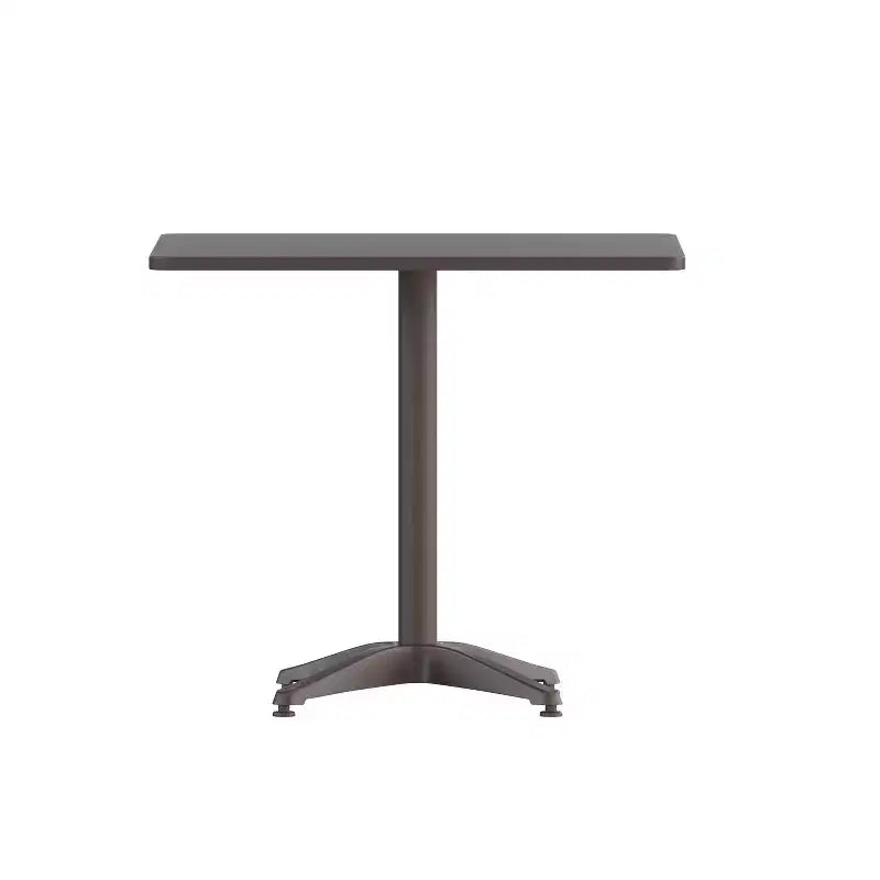 Emma and Oliver 31.5'' Square Aluminum Indoor-Outdoor Table Set with 4 Slat Back Chairs