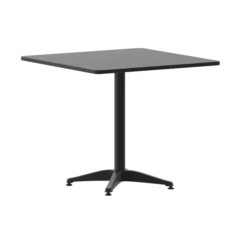 Emma and Oliver 31.5'' Square Aluminum Indoor-Outdoor Table Set with 4 Slat Back Chairs